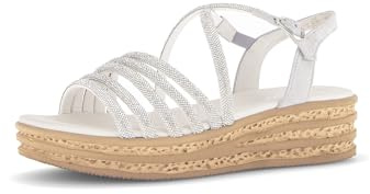 Gabor Damen Riemchensandalen, Frauen Sandalen,Sandaletten,Sommersandalen,bequem,Sommerschuhe,Freizeitschuhe,Silber/Light Grey,39 EU / 6 UK