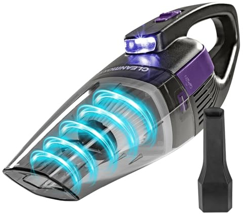 CLEANmaxx Handdammsugare – trådlös, kraftfull 2 000 mAh | batteridammsugare med 600 ml dammbehållare | uppladdningsbar, bärbar | minidammsugare med EPA-filter och LED-ljus