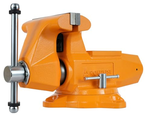 AROEDVISE Wirtschaftlicher runder Schraubstock 10.2 cm - 72.000 PSI Sphäroguss, kompakte Schwerlastklemme, 360° Schwenkbasis, robuster Amboss - Für kleine Werkbank, Heimwerker, Garage