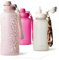 MAMEIDO Trinkflasche 2l mit Strohhalm & Zeitmarkierung als Trinkerinnerung, Wasserflasche auslaufsicher, Sportflasche BPA-frei, Gym Water Bottle, Flasche aus Tritan (Wild Candy, 2000ml)