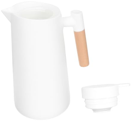 Gatuida Jarra térmica Portátil urna de agua caliente jarra de vacío botella de agua pava tetera aislada para el hogar tetera portatil para agua caliente tetera térmica de madera blanco