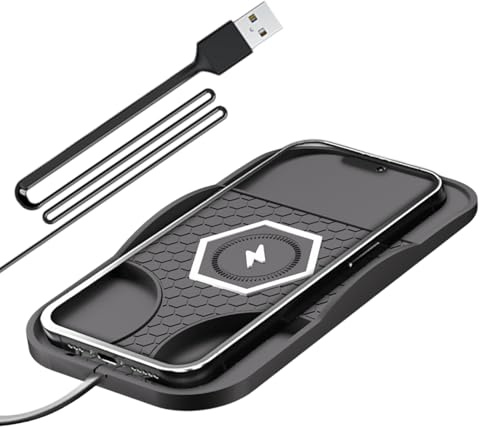 Tappetino di ricarica wireless per auto, 15 W, caricabatterie wireless veloce per auto, per cellulari per camion quotidiani, SUV, camper, guida, pendolari, viaggi su strada, ingorghi