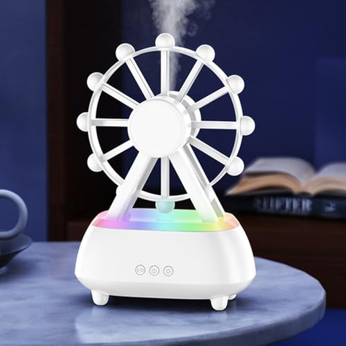 Diffusore di Oli Essenziali con Ruota Panoramica Altoparlante, 7 Colori di Luci, Diffusore d'Aria, Umidificatore Silenzioso Perfetto per Casa, Ufficio e Palestra