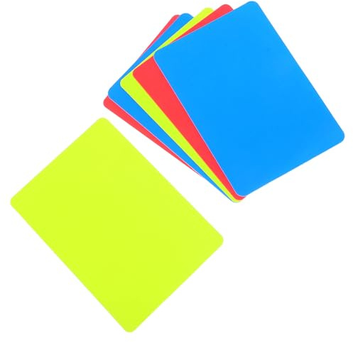 SHERCHPRY Cartellini Arbitrali da Calcio 6 Pezzi in PVC Spesso Rosso Giallo Blu Accessori Ufficiali per Arbitri Sportivi Set di Carte Penalità per Partite e Competizioni Calcio