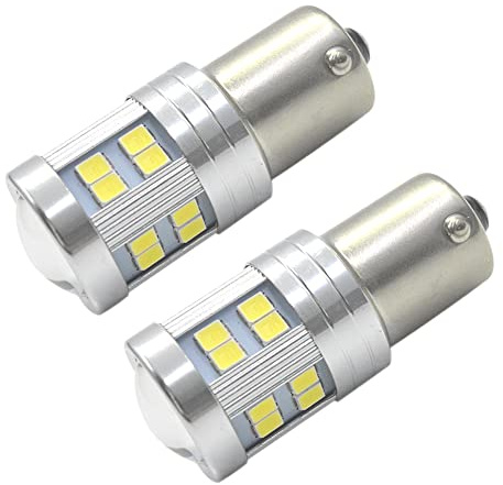 Ruiandsion 2 lampadine a LED 1156 9-30 V 7506 BA15S P21W base 3030 20SMD chipset 6000 K bianco lampadina di ricambio per luci di retromarcia, indicatori di direzione, non polarità