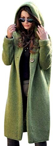 Onsoyours Gilet Cardigan Femmes Mode Grande Taille Veste en Tricot Chaud Hiver Pull Tricoté Casual Grosse Maille Outwear Blouson Chandail Sweater Outwear A Vert 38