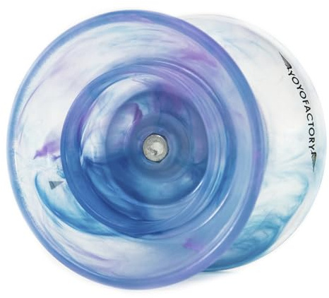 YoyoFactory Flight Offstring Yo-Yo con Cuscinetto a Sfere e Corda - Blu (Gioco Yoyo Moderno, Construcción Sólida, 4A / Offstring, Freestyle Yoyoing Tricks, Corda e Istruzioni Incluse)