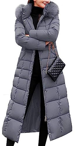 Onsoyours Femme Doudoune Longue Hiver Chaud Veste Matelassee Parka à Capuche Manteau Élégant Casual