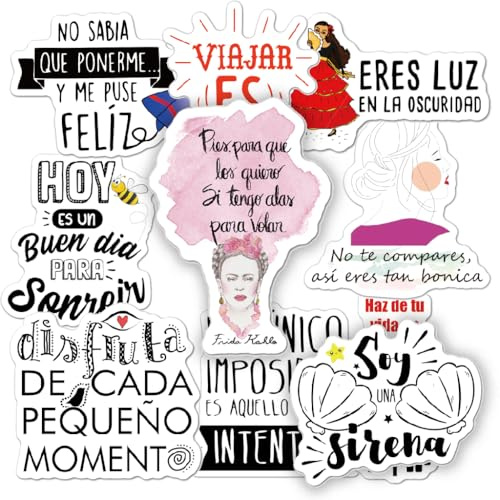 Calcomanías inspiradoras en español para adolescentes, adultos, niños, profesores, 100 calcomanías motivacionales, calcomanías con citas positivas para diario, álbumes de recortes, botellas de agua