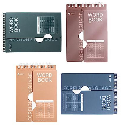 Yardwe 4pcs Espiral Memo Pads Espiral Notebook Lengua Aprendizaje Cuaderno para Hacer Lista Cuaderno Cuaderno Vocabulario para la Oficina de la Escuela M
