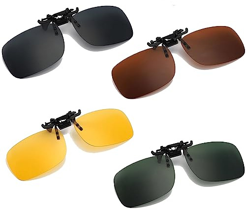 ERFGT Clip de Gafas de Sol Polarizadas Con 4 Colores - Lentes para Mujeres y Hombres - para Conducir, Correr, Escalar y Montar en Bicicleta