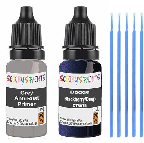 SCOOBYS PAINTS BACK IN THE MIX Touch Up Paint For Dodge Black-Eye Vcd Scratch Stone Chip Repair With Grey Primer