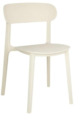Bolero Eden Side Chair Set (Pack of 2), Cream, Polypropylene Chairs Made From 20% Recycled Plastic, Maximum Load 160 kg, Stackable, Indoor Side Chairs, CH940