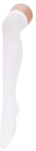 Century Star Thigh High Socks for Women Tube Extra Long Over Knee Socks Stockings White One Size