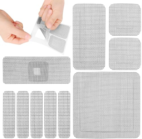 TNOMSNO 30pcs Kit de Réparation D'écran de Fenêtre, Kit de Réparation de Moustiquaire, 4 Tailles Patch pour Moustiquaire de Fenêtre, Patchs D'écran de Fenêtres pour Les Moustiquaires