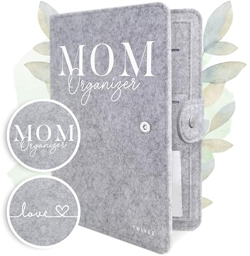 TWIVEE - Mutterpasshülle aus Filz - Organizer mit Magnetverschluss - Mutter-Kind-Pass - Deutscher Mutterpass - Schutzhülle inkl. Notizblock