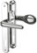 Bwintech 1 Stück Chrom poliert Edelstahl UPVC Türgriff, Hebel/Pad Inline 92mm Dornmaß, 211mm Schraublochabstand, 243mm Plattenlänge Vordertürgriffe für UPVC Tür