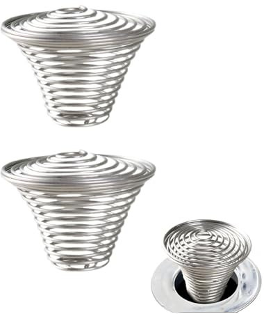 Juego de coladores de acero inoxidable para fregadero de baño, recogedor de pelo de drenaje para bañera y fregadero, tamaño de agujero de 1.1 a 1.5 pulgadas (2 unidades)