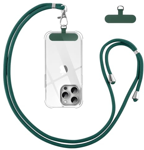 Vauki Cordino per Cellulare Telefono Universale Tracolla Regolabile Collana Collo Nylon Catena Laccio per Cellulare e Patch Telefono per Maggior Parte Smartphone IPhone Samsung Huawei Xiaomi, Verde
