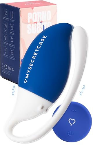 MySecretCase Sexspielzeug Vibro Ei mit Fernsteuerung - Vibration für Männer Frauen die Paare Frau Solo, Klitoris G Punkt Stimulator Vibrator für Unterwegs, Paarvibrator mit Klitorisstimulation (Blau)