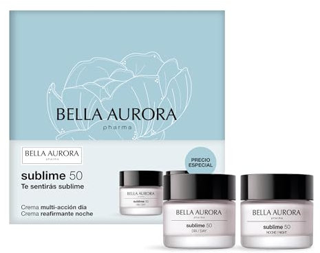 BELLA AURORA - Pack Sublime 50, Crema Multiacción Día 50ml + Crema Reafirmante Noche 50ml, Tratamiento Antiedad, +50 Años, Efecto Lifting, Unifica Tono y Aporta Luminosidad, Cuidado Intensivo
