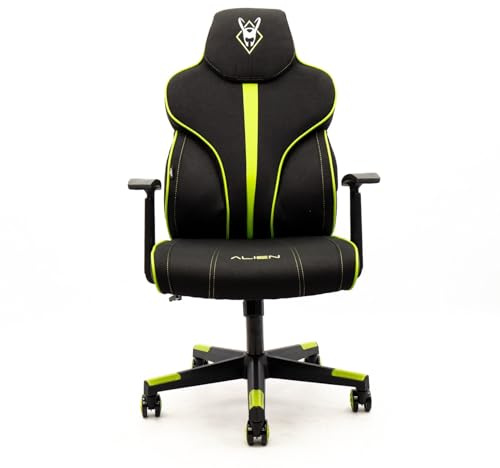 Woxter Stinger Station Alien Green - Silla Gaming Oficina (Gamer, Eje Acero, Levantamiento por pistón Gas, Piel Sintética, Ergonómica, Reposabrazos, Altura Ajustable)