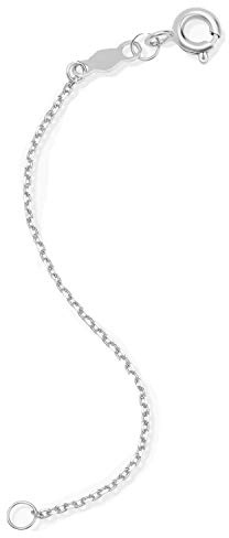 MAX + STONE Solid 14K White Gold Necklace Cable Chain Extension (3 inches)