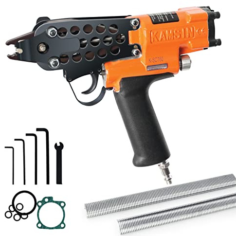 KAMSIN K-SC760 Pistola pneumatica ad anello a C, calibro 16, Diametro di chiusura di 3,0 mm Strumento di pinza per anelli di maiale a risparmio di manodopera per gabbie