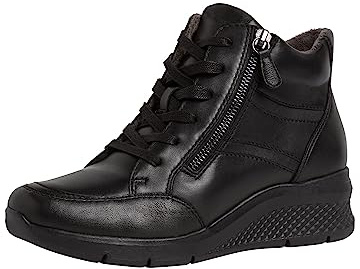 Tamaris 8-85209-41 Comfort Fit-Plantilla Intercambiable de Piel, Suela Flexible, con Cremallera Lateral, Zapatillas Mujer, Negro, 36 EU Ancho