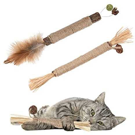 Hierba Gatera para gato, Palitos de Hierba, Juguete Masticar Palos, Catnip para gato, 2PCS