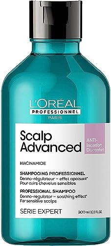 L'Oréal Professionnel Shampoo Anti Sensibilità e Dermo Regolatore con Effetto Lenitivo per Pelle Capelluto Sensibile con Niacinamide |300 ml|Scalp Advanced