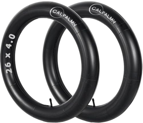 CALPALMY (2-Pack) 26x4” Fat Tire Bike Tubes – 26 inch Heavy Duty Butyl Rubber Inner Tubes Compatible with Electric Bikes, Mountain Bikes, and Fat Tire Bicycles