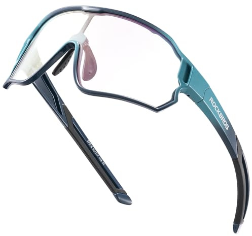 ROCKBROS Photochromic Sports Kids Sunglasses For Boys Girls Children Youth Adult MTB Biking Sunglasses for Kids Ages 8 to 14，Blue
