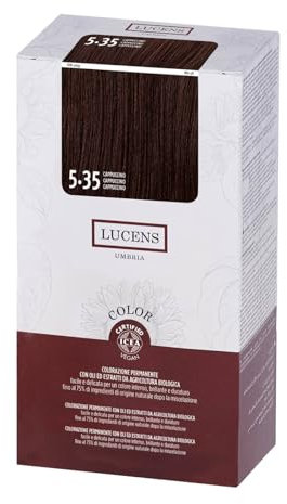 Lucens 5.35 Cappuccino - Kit Colorazione Capelli Permanente Senza Ammoniaca Con Oli ed Estratti da Agricoltura Biologica