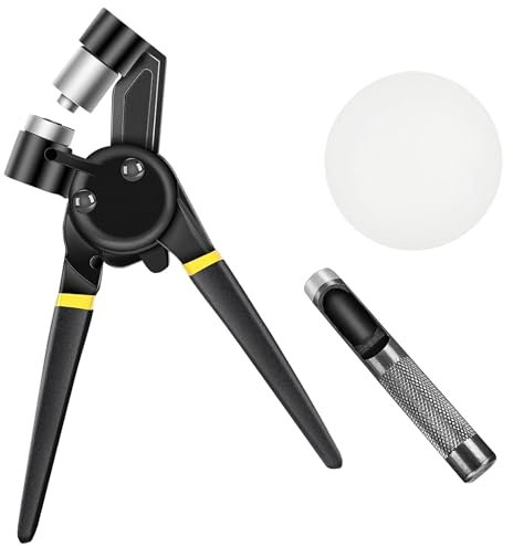 Trimming Shop 5.5mm Eyelet Punch Kit Grommet Machine, Handheld Hole Punch Plier Tool with Mold, Heavy Duty Eyelet Fixing Kit for PVC Banners, Tarpaulin, Garments, Bags, Belts, & Crafts