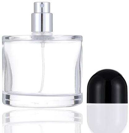 Enslz 100 ml/36 oz påfyllningsbar kosmetisk sprayflaska, tom glasparfymflaska med spray atomizer, Svart, 48,2 g