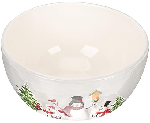 SHOWERORO Ciotola Ceramica Multi-funzione Per Zuppa e Riso Stile Natalizio Accessorio Per La Casa Facile Da Pulire Design Elegante e Decorativo