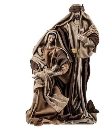 Inmaculada Romero IR Nacimiento Navidad Misterio Belén monopieza 32 cm. clásico Figura Ropa Tela marrón Niño Jesús Brazos
