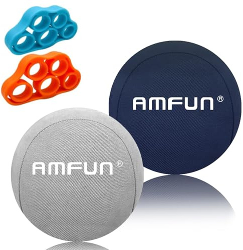 AMFUN 4 Pack Stress Ball-Squeeze Exercise Stress Balls, Arthritis & Stress Relief,Therapy & Resistance, Hand Exercise Balls for Grip Strength, Muscle Training, Sports, Fitness