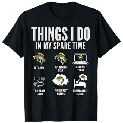Things I Do in My Spare Time Fishing Boys Men Bass Fishing T-Shirt
