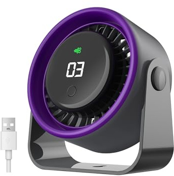 VOXON USB Desk Fan 4 Speeds 100° Rotatable Silent Cooling Fan Plug & Play