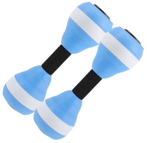 MAGICLULU Haltères Aquatiques Pratiques en Eva, Paire 1, Bleu Blanc Bleu, Équipement de Musculation pour Piscine, Accessoires Fitness Femme Sport pour Aquagym et Entraînement à Faible