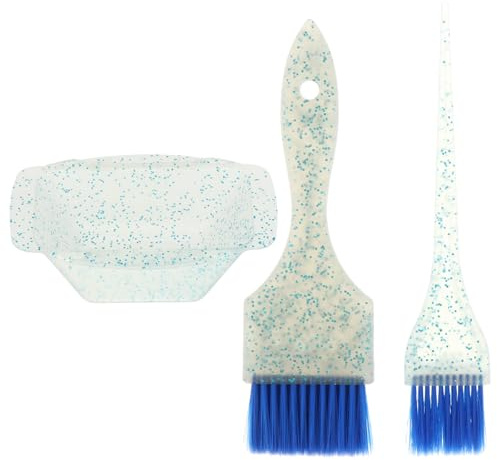 UPKOCH Hair Dye Brush Accurate Dye Application and Mixing Bowl Set Blue Plastic Hair Tint Bowl with Professional Salon Use and Personal DIY