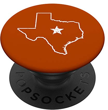 Texas Star Orange & White State Map