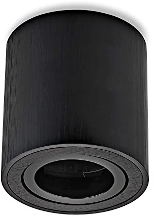 Sweet LED marco de superficie de aluminio - foco de superficie IP20 orientable con casquillo GU10, 230V - foco de superficie redondo - 80x84mm, negro