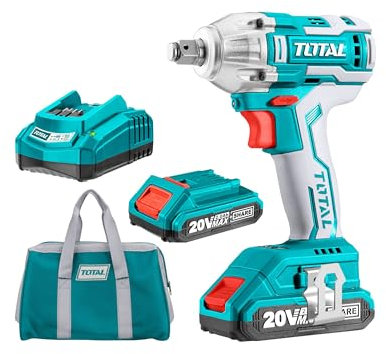 INECO TOTAL - Avvitatore a impulsi a batteria con 2 batterie da 20V 2Ah e borsa di tela