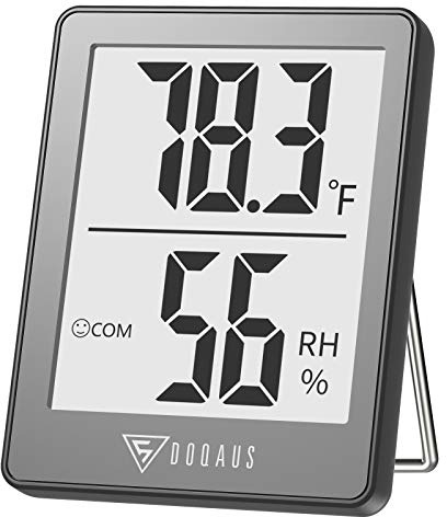 DOQAUS Digital Hygrometer Indoor Thermometer Humidity Meter, Grey