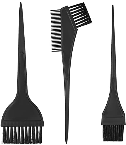 3 Pezzi Spazzole per Colorare Capelli, Spazzole per Tinture per Capelli, Spazzole Pettini per Tingere Capelli a Doppia Faccia per Saloni di Tintura per Colorazione Capelli fai da te - Nero