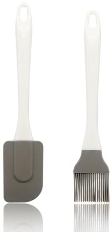 HW Spatole in Silicone e Pennello da Cucina, Materiale in Silicone + PS, Resistente alle alte Temperature e Facile da Pulire, Ideale per Preparare Grigliate, Bistecche, Torte e Marmellate (Piccolo)
