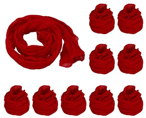 PATIKIL Tela de Flores de Media 10 Piezas de Material de Malla de Nylon para Hacer Flores de Media de Seda Tensil para Manualidades de Boda Decoración del Hogar Rojo Oscuro